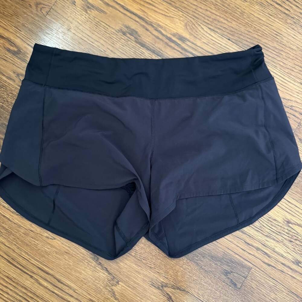 Lululemon Speed Up Short 12 Tall Black Athletic Running Shorts